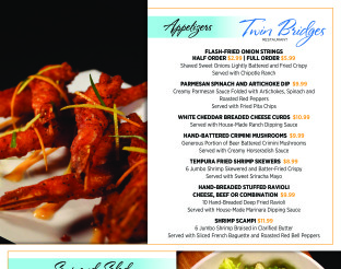 Twin Bridges Restaurant Dinner & Dessert Menu